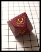 Dice : Dice - 10D - Chessex Red with Grey Speckles and Yellow Numerals - Ebay june 2010